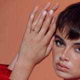 Astro quintet 14K white gold ring