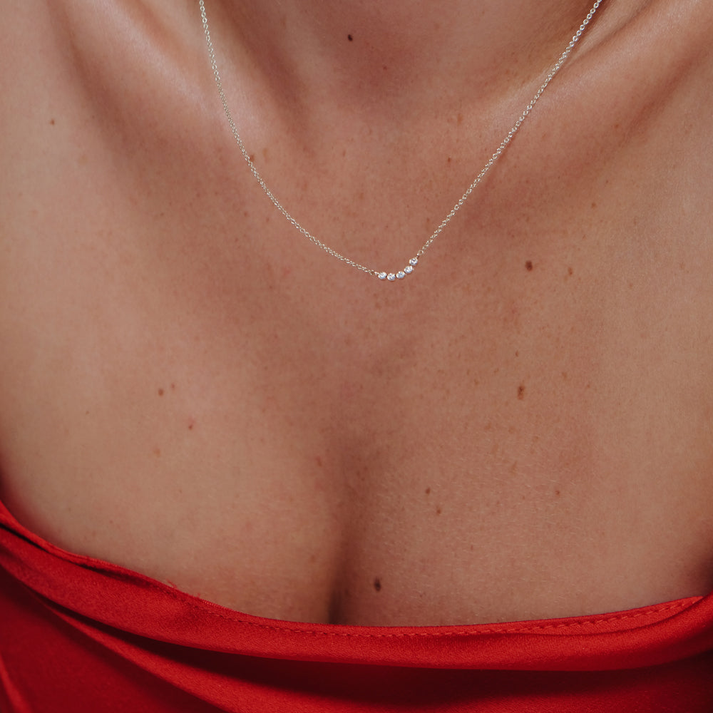 Astro quintet 14K white gold necklace