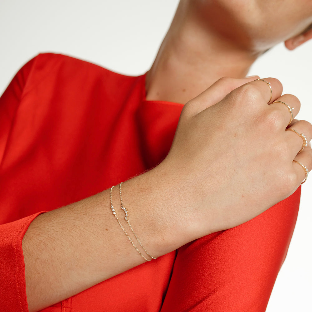 Astro triplet 14K yellow gold bracelet
