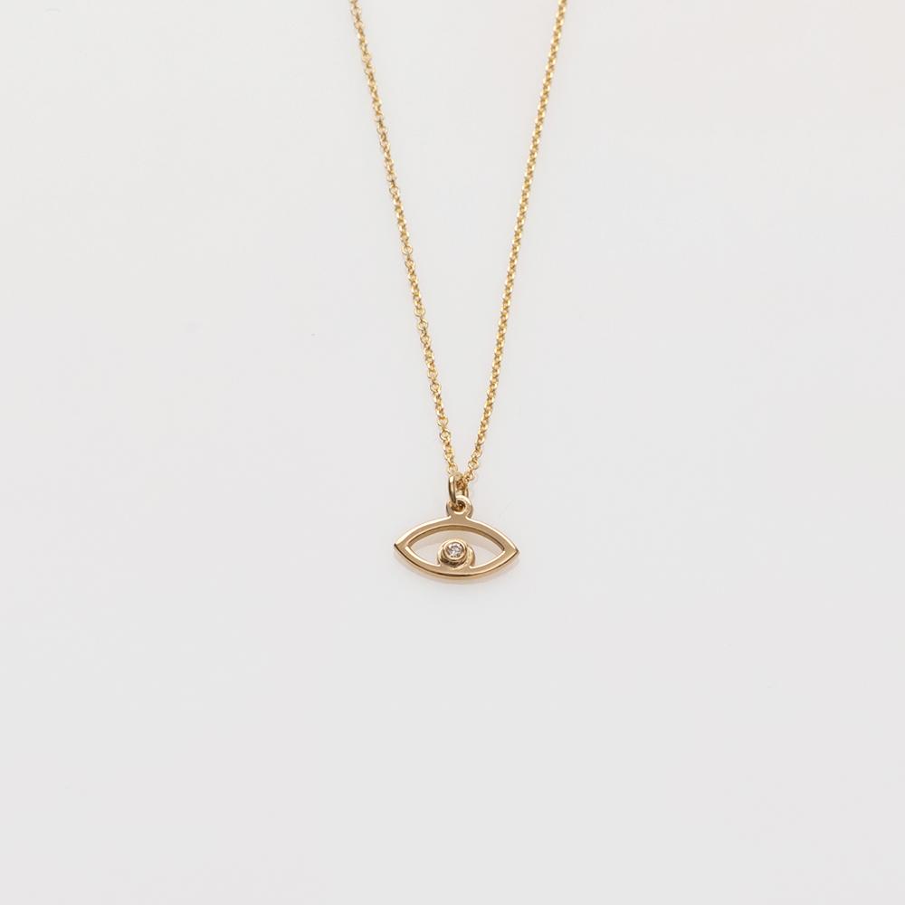 Aye necklace 14K yellow gold with diamond