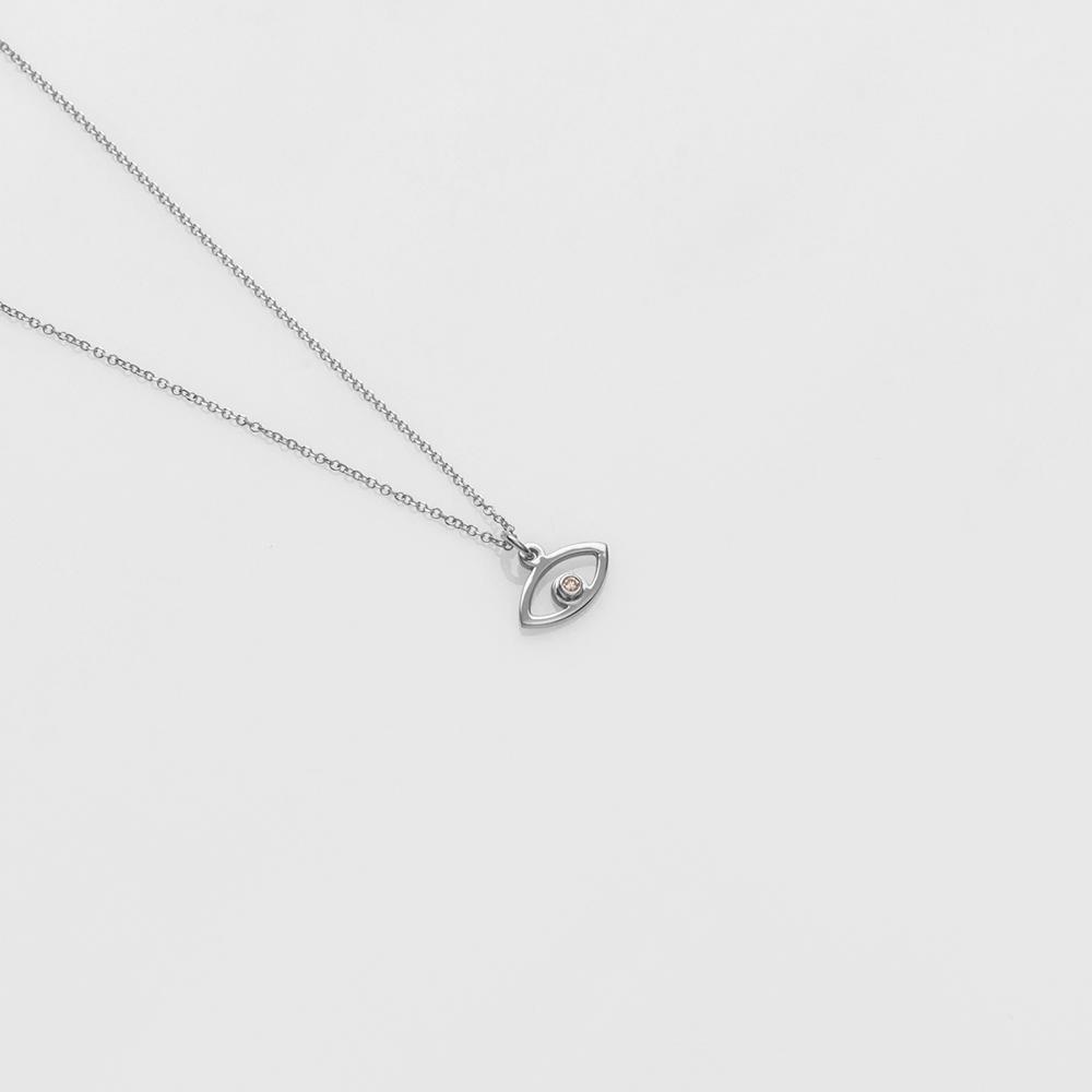 Aye necklace 14K white gold with diamond