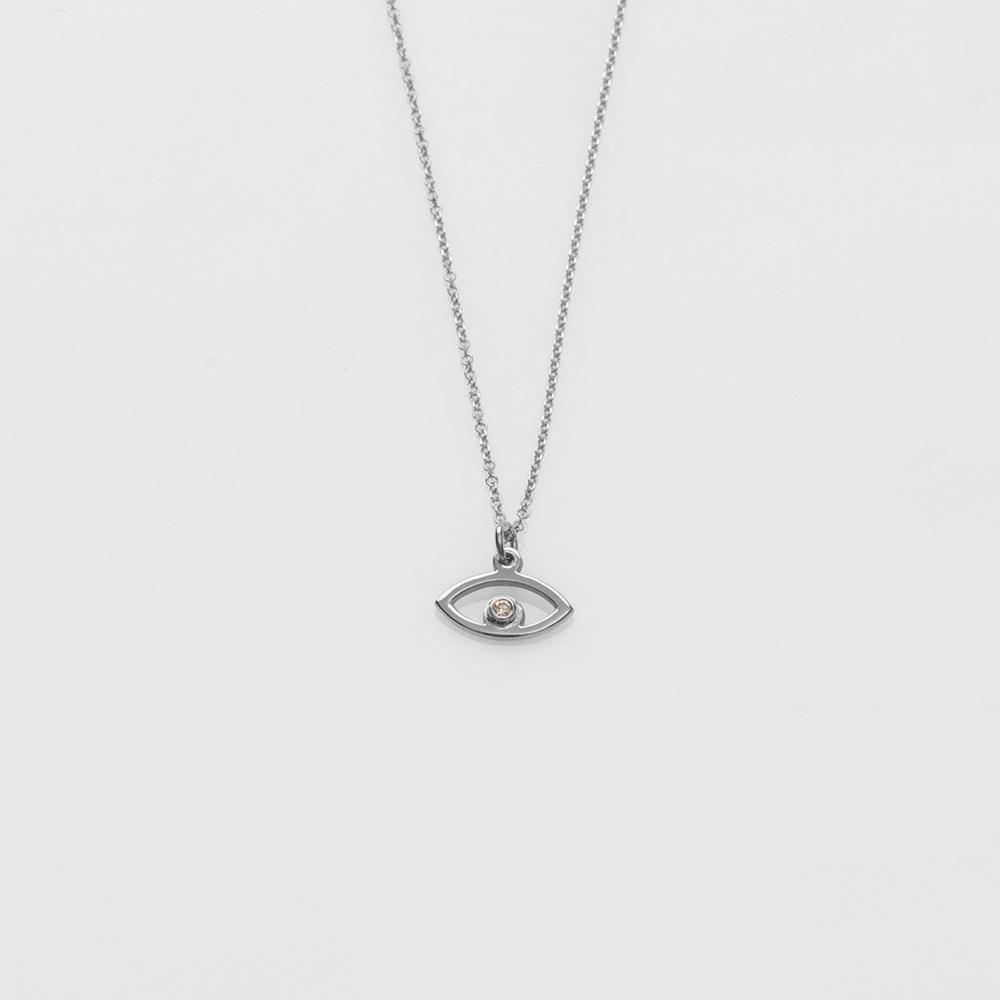 Aye necklace 14K white gold with diamond