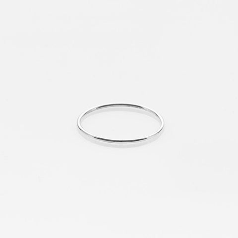 Wire band ring white gold 14Κ