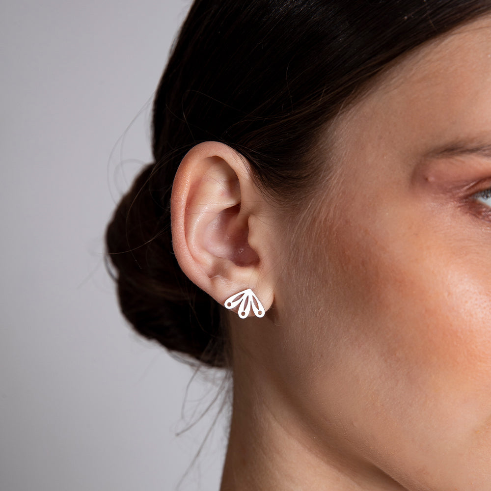 Fish Bouquet stud earrings silver