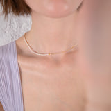 Free the pearls half and half necklace 14K yellow gold