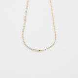 Free the pearls half and half necklace 14K yellow gold
