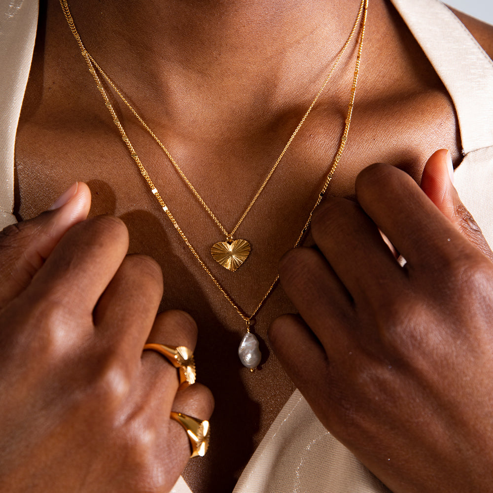 Sea & Sun heart necklace gold