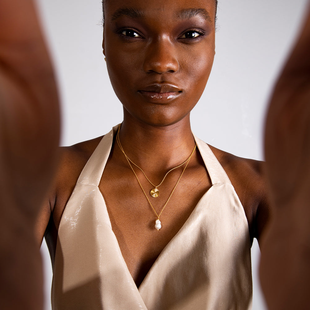 Sea & Sun pearl necklace gold